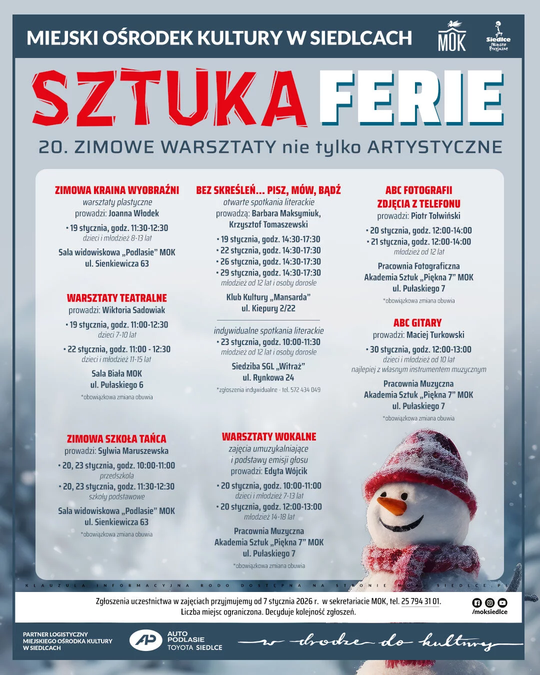 SZTUKAferie 2026 – twórcze ferie w mieście!