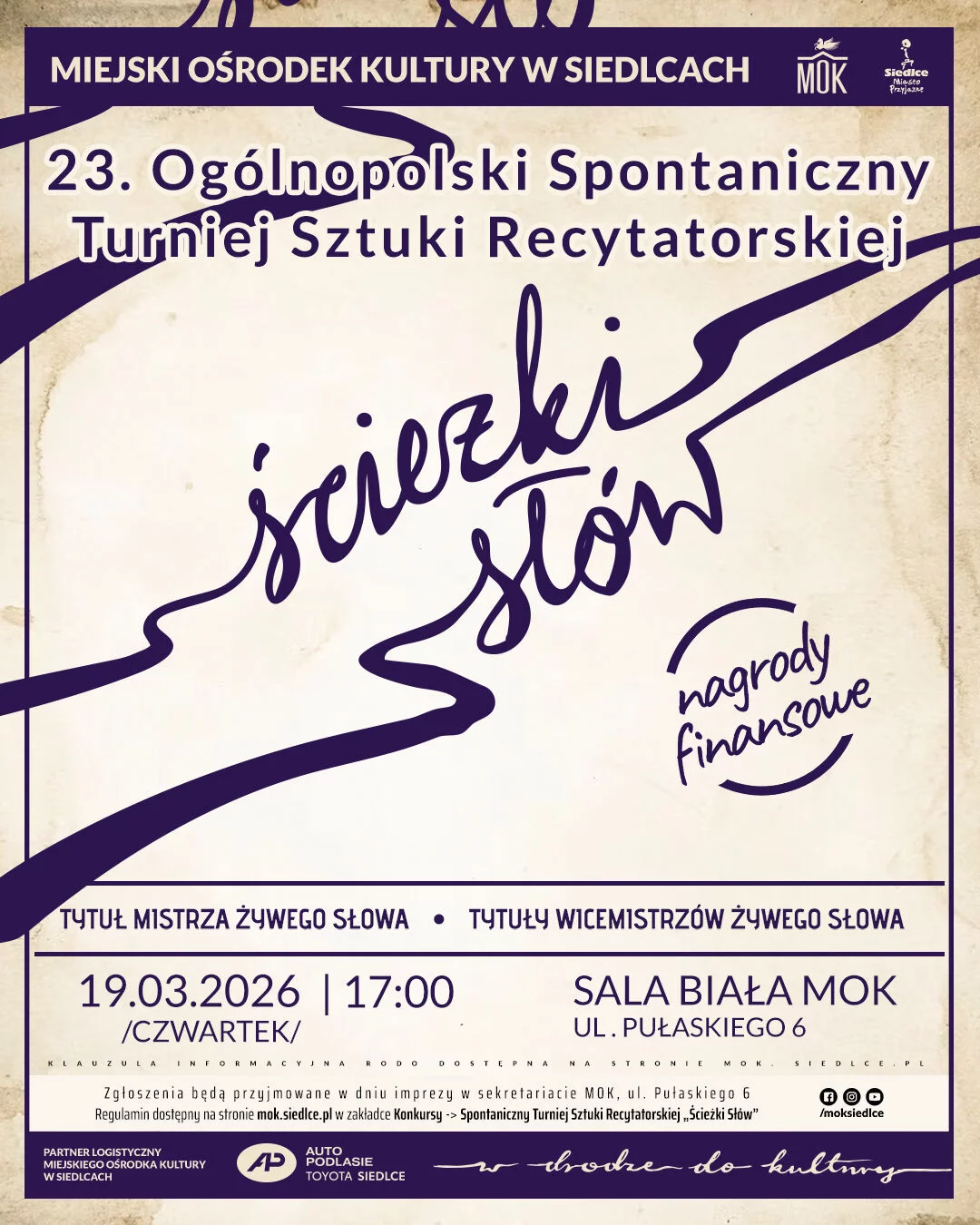 23. Ogólnopolski Spontaniczny Turniej Sztuki Recytatorskiej 