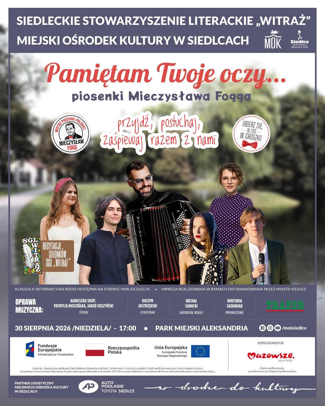 Pamiętam twoje oczy… – piosenki Mieczysława Fogga - Impreza poetycko-muzyczna Siedleckiej Grupy Literackiej „Witraż”
