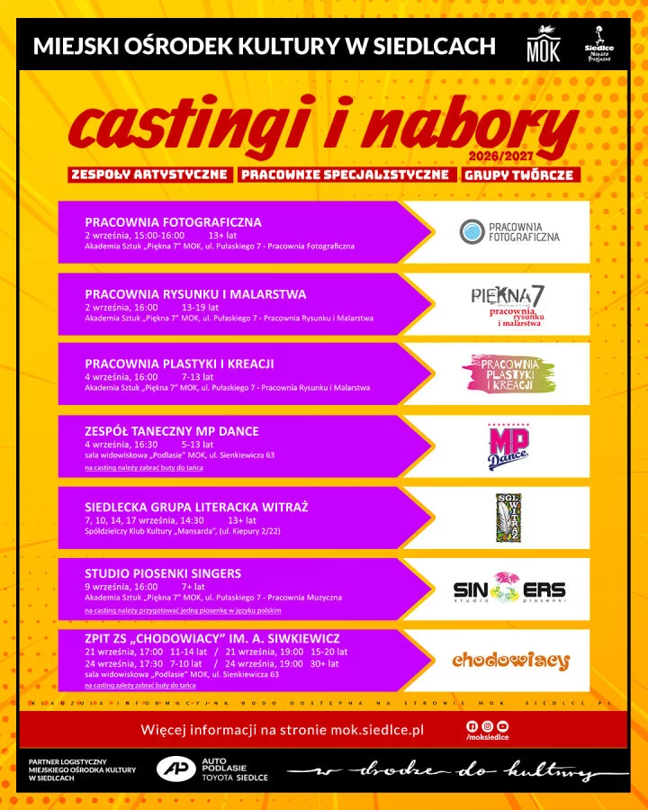 Castingi i nabory do zespołów i grup MOK