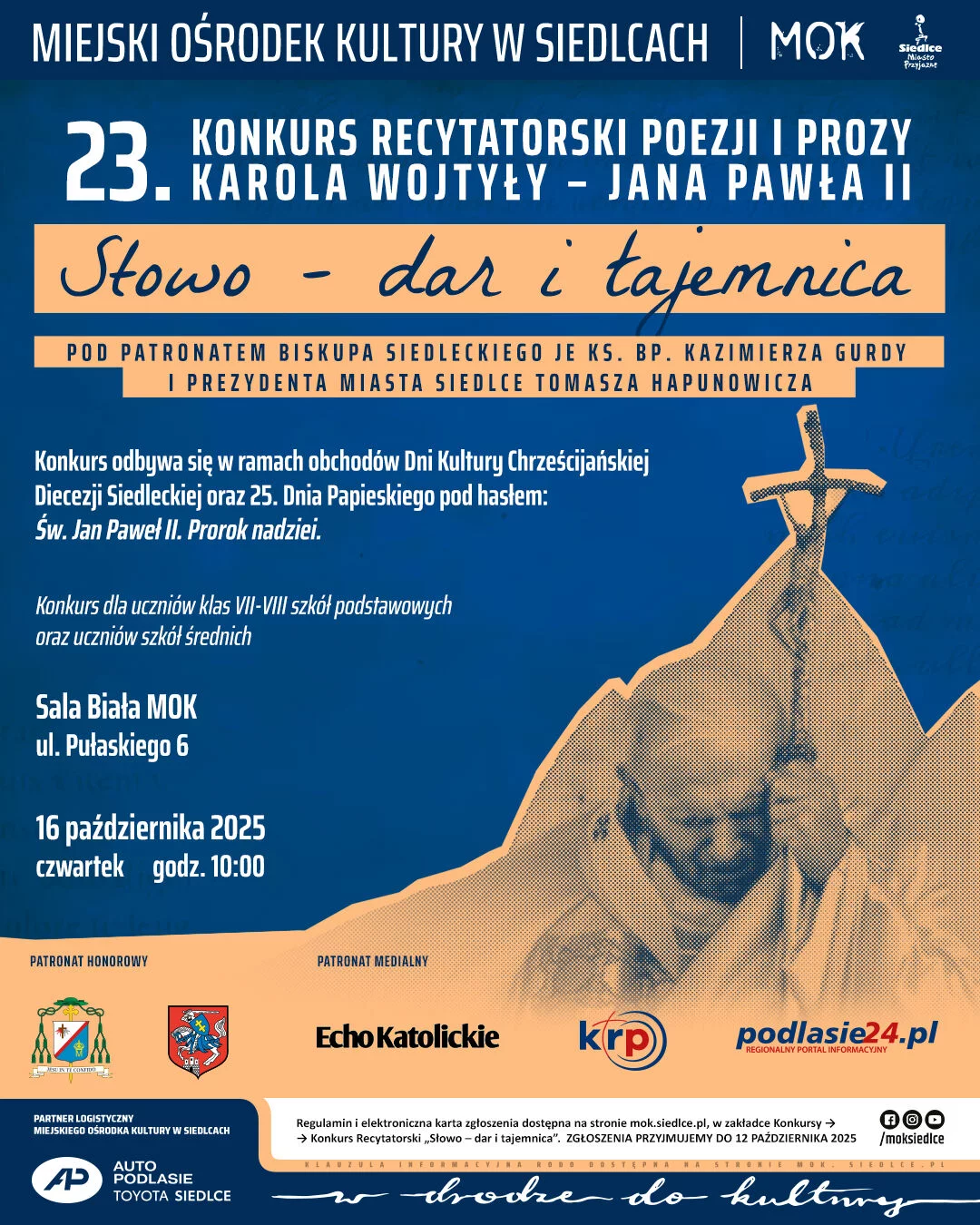 23. Konkurs Recytatorski Poezji i Prozy Karola Wojtyły - Jana Pawła II 